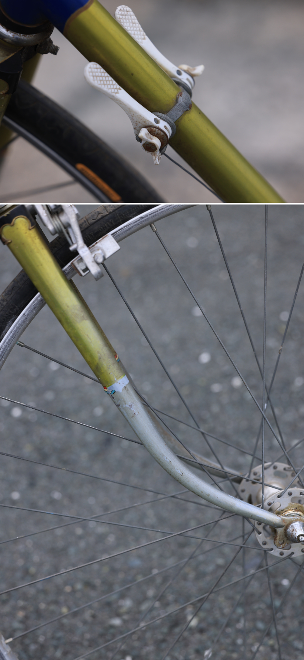 メリット(B01) ヴィンテージ自転車 ゴールド ブルー ロードバイク ドロップハンドル ヨーロッパ直輸入 B01 560mm～