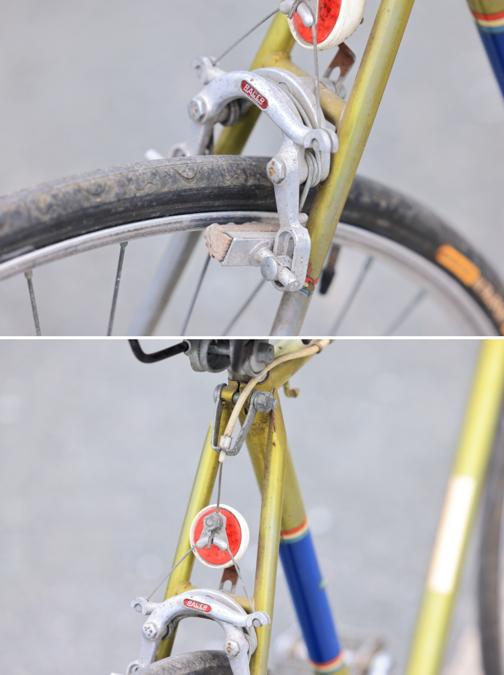 メリット(B01) ヴィンテージ自転車 ゴールド ブルー ロードバイク ドロップハンドル ヨーロッパ直輸入 B01 560mm～